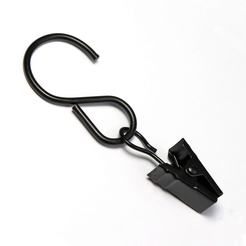 Millennial Essentials Curtain Clips with Hook for Curtain, Photos, Home Decoration, Arts and Craft Display, Party String Light, Outdoor Wire Holder, Black 25 Pack - Image 4